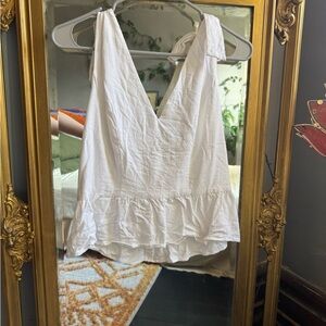 Express White Bow Strap Tank Top